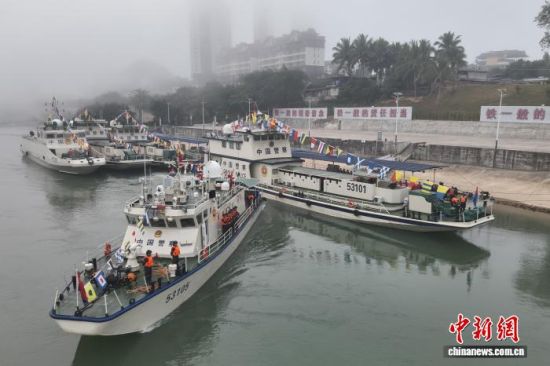 1月26日,第161次中老缅泰湄公河联合巡逻执法行动启动。 云南省公安厅供图 1月26日,第161次中老缅泰湄公河联合巡逻执法行动启动。 云南省公安厅供图