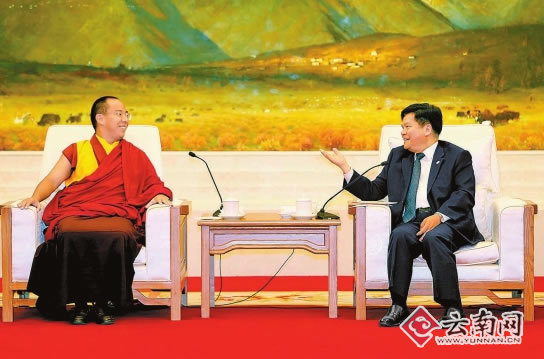 李纪恒陈豪会见第十一世班禅额尔德尼·确吉杰