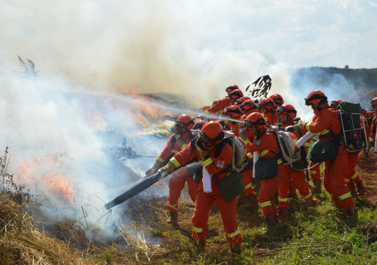 昆明森警开展灭火实兵对抗演练 - 中新网云南频道--云南新闻网